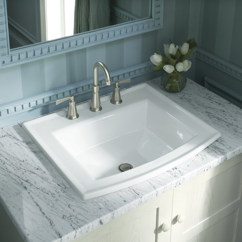 Archer Vitreous China Rectangular DropIn Bathroom Sink with Overflow